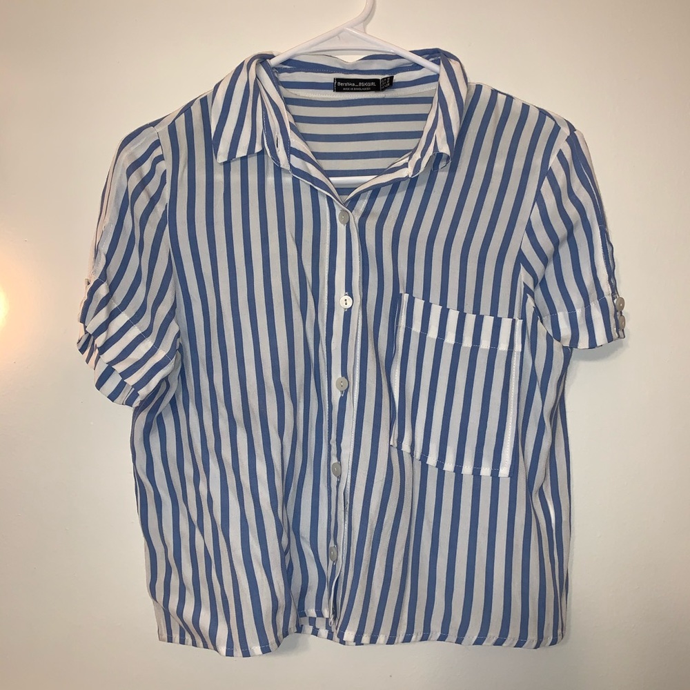 Striped crop top blouse